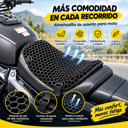 MotoFlex Gel™ - Más comodidad, más ruta, más libertad. 🏍️