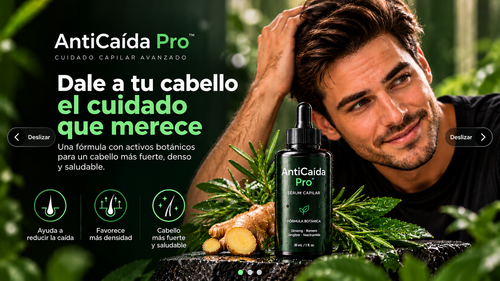AntiCaída Pro™ - Tecnología y cuidado capilar en un sérum diseñado para acompañar tu rutina diaria.