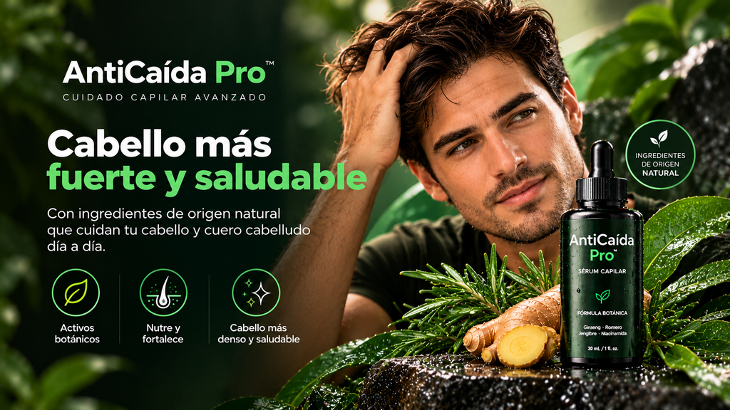 AntiCaída Pro™ - Tecnología y cuidado capilar en un sérum diseñado para acompañar tu rutina diaria.